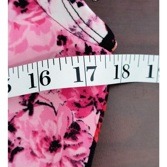 Bailey Blue Stretch Knit & Mesh Dress Women's Sz L Multicolor Floral Sort Sleeve - Picture 5 of 12